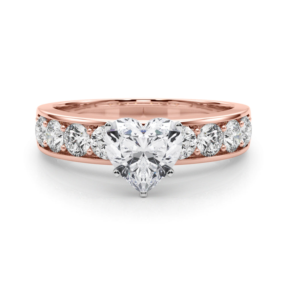Majestic Channel-Set Round Diamond Engagement Ring — 9K/18K Gold & Platinum