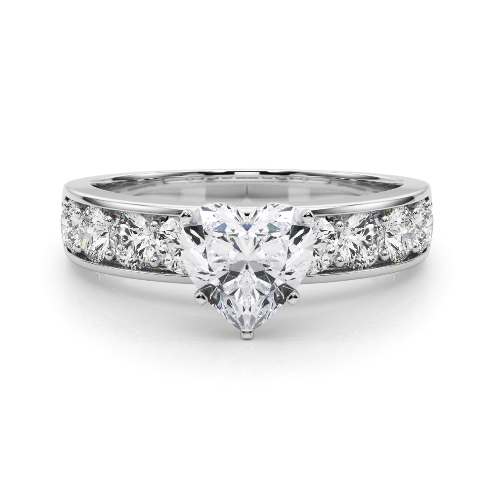 Majestic Channel-Set Round Diamond Engagement Ring — 9K/18K Gold & Platinum