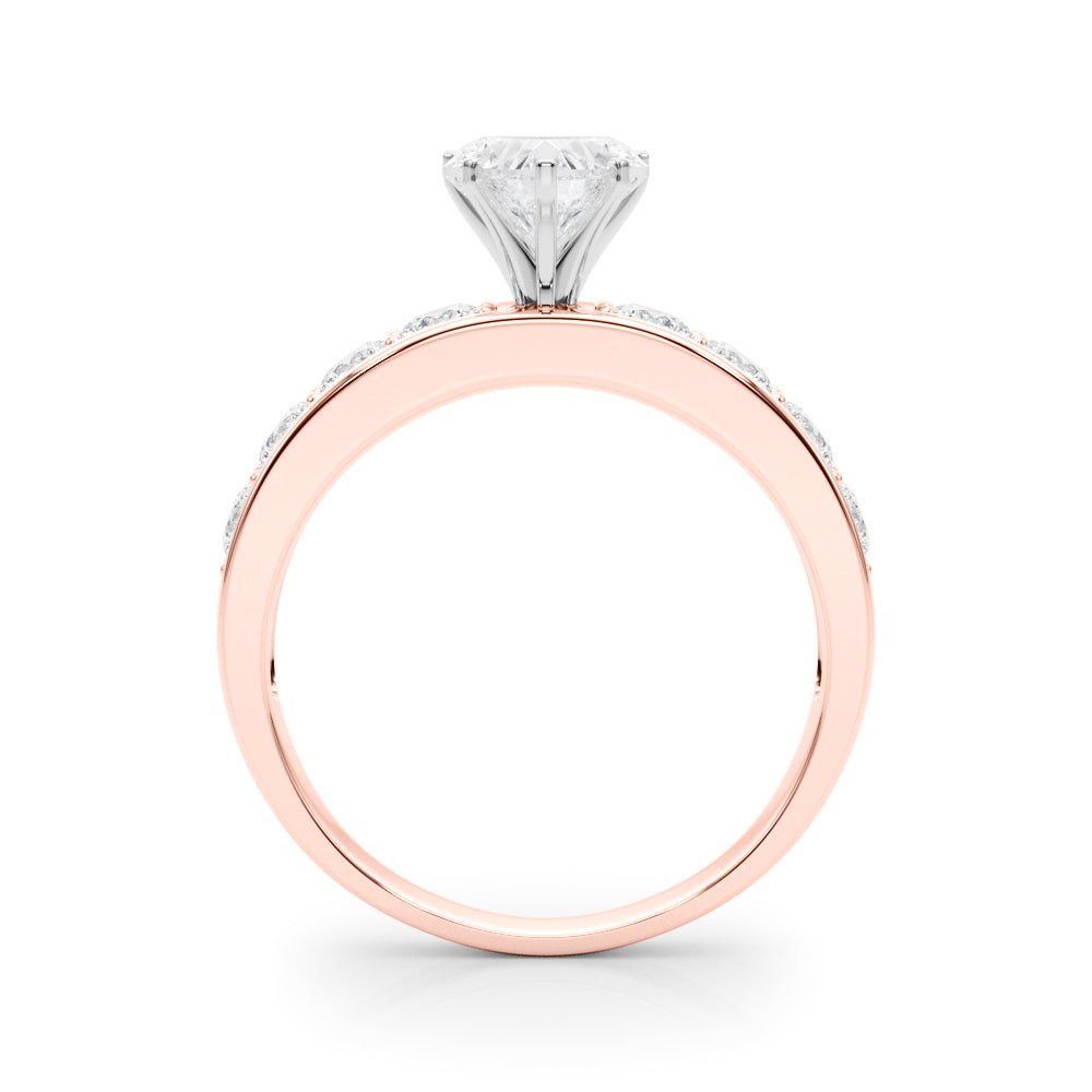 Majestic Channel-Set Round Diamond Engagement Ring — 9K/18K Gold & Platinum