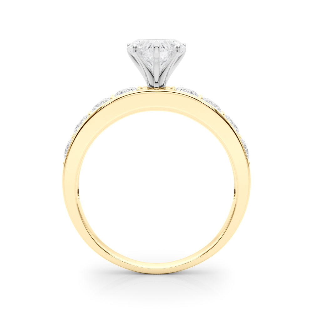 Majestic Channel-Set Round Diamond Engagement Ring — 9K/18K Gold & Platinum