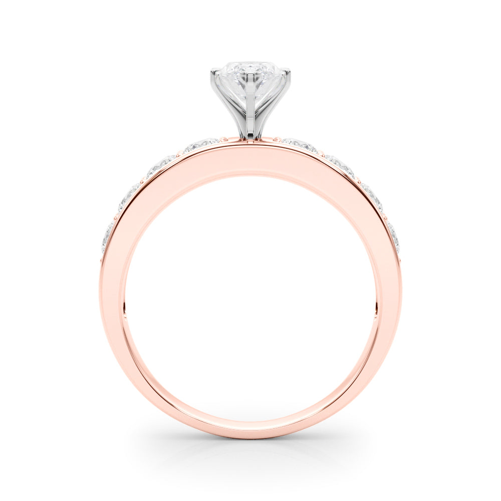 Majestic Channel-Set Round Diamond Engagement Ring — 9K/18K Gold & Platinum