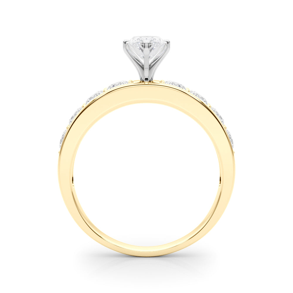 Majestic Channel-Set Round Diamond Engagement Ring — 9K/18K Gold & Platinum