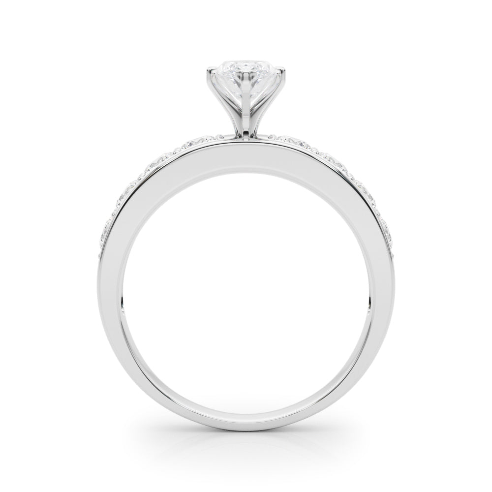 Majestic Channel-Set Round Diamond Engagement Ring — 9K/18K Gold & Platinum