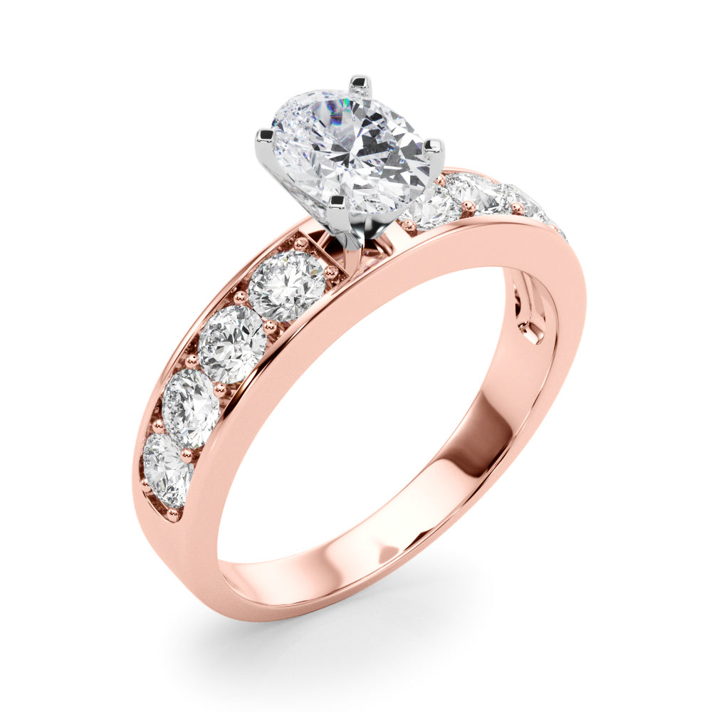Majestic Channel-Set Round Diamond Engagement Ring — 9K/18K Gold & Platinum