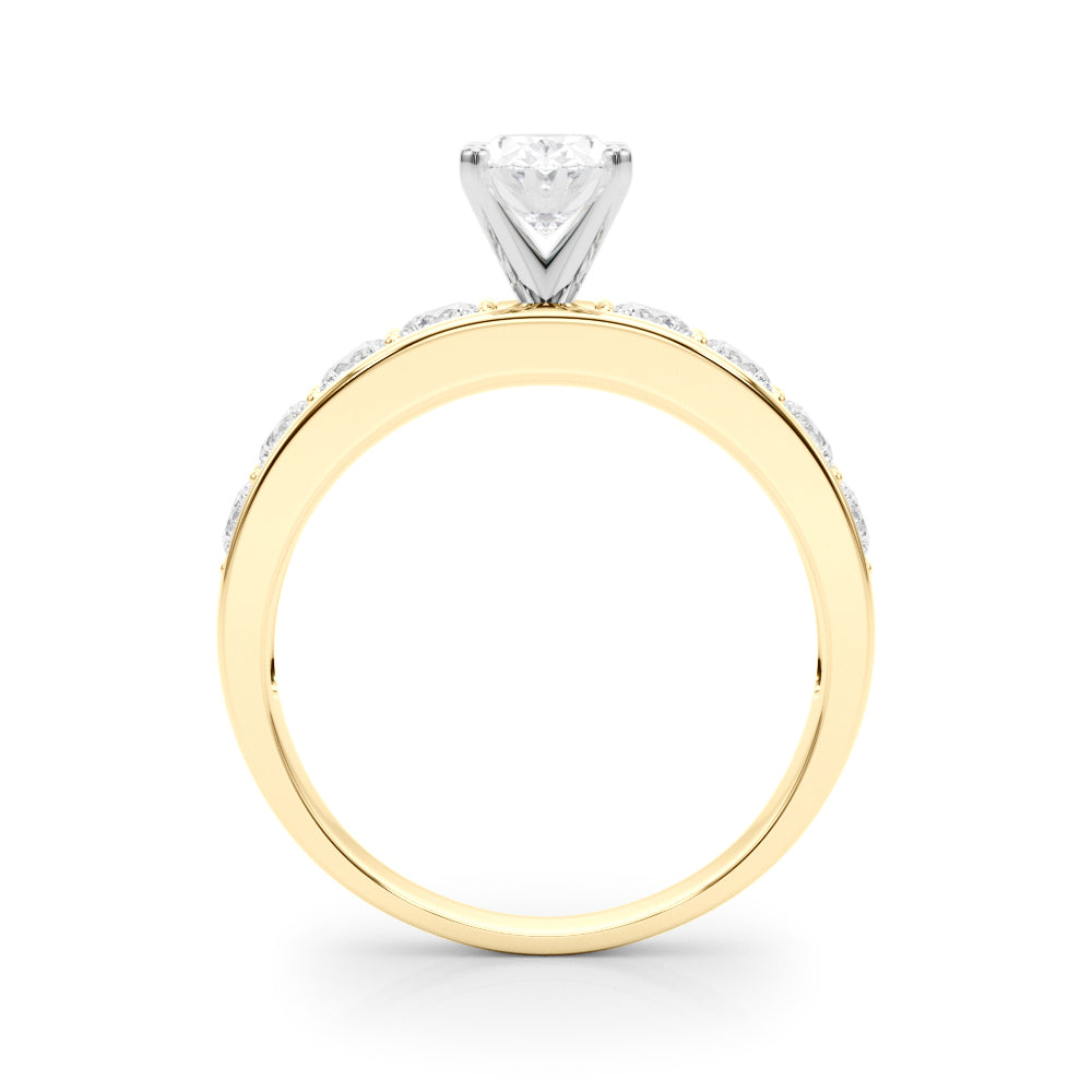 Majestic Channel-Set Round Diamond Engagement Ring — 9K/18K Gold & Platinum