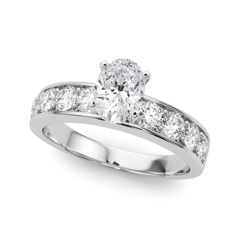 Majestic Channel-Set Round Diamond Engagement Ring — 9K/18K Gold & Platinum