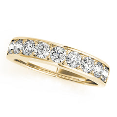 Shared Prong Channel Set Half Eternity Ring in Gold & Platinum