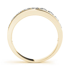 Shared Prong Channel Set Half Eternity Ring in Gold & Platinum