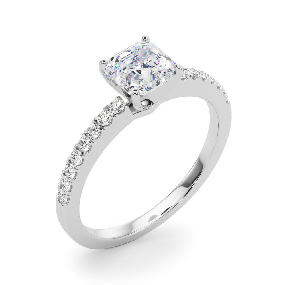 Sculpted Prong-Set Round Diamond Engagement Ring — 9K/18K Gold & Platinum