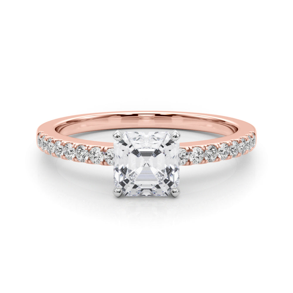 Sculpted Prong-Set Round Diamond Engagement Ring — 9K/18K Gold & Platinum