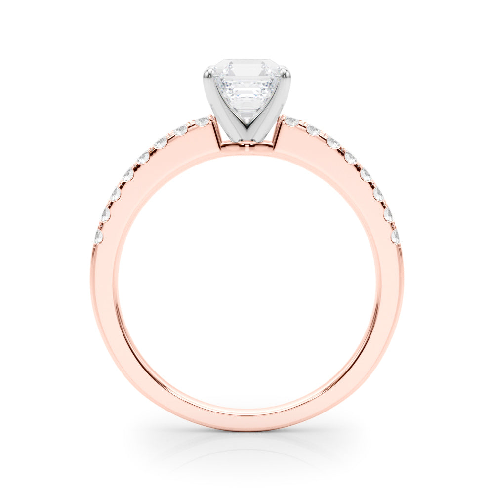 Sculpted Prong-Set Round Diamond Engagement Ring — 9K/18K Gold & Platinum