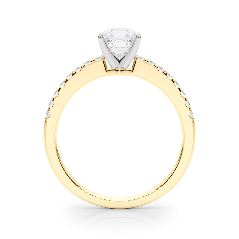 Sculpted Prong-Set Round Diamond Engagement Ring — 9K/18K Gold & Platinum