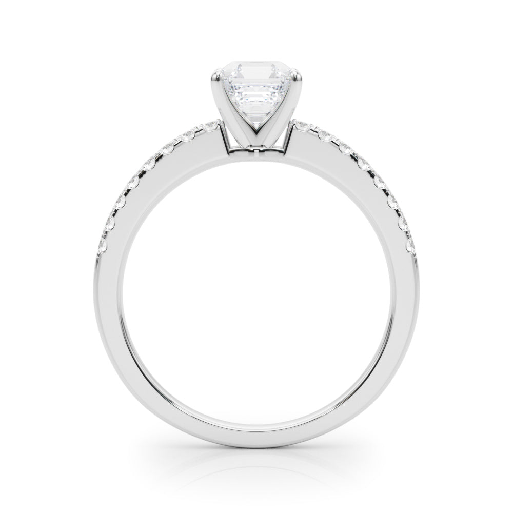 Sculpted Prong-Set Round Diamond Engagement Ring — 9K/18K Gold & Platinum