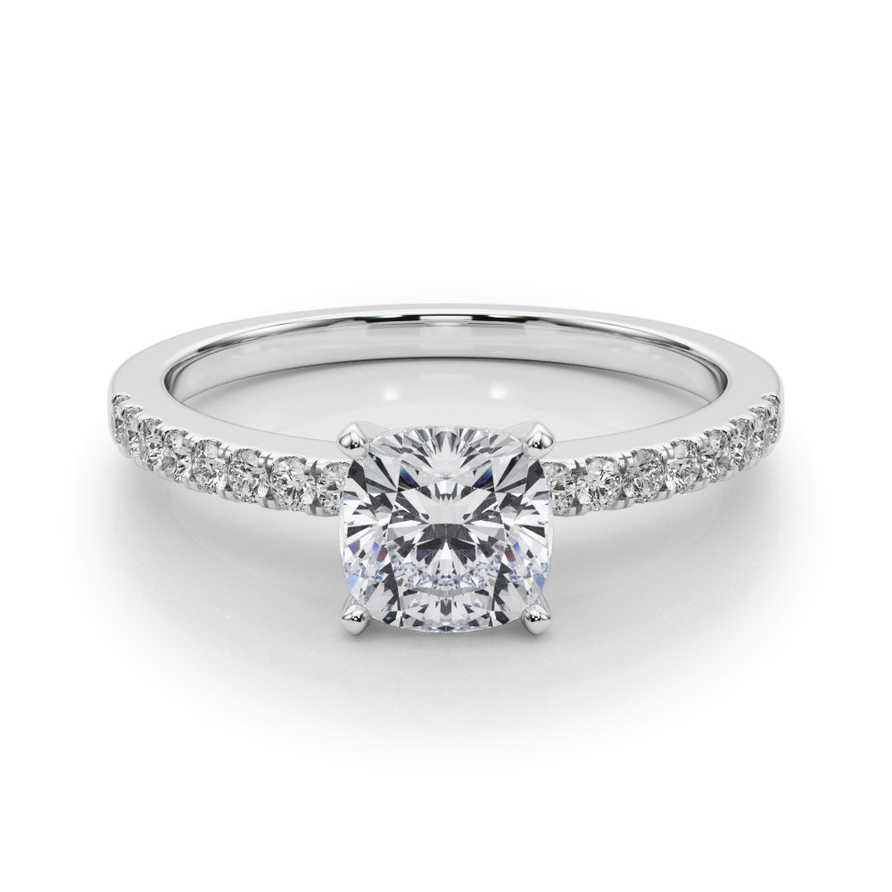 Sculpted Prong-Set Round Diamond Engagement Ring — 9K/18K Gold & Platinum