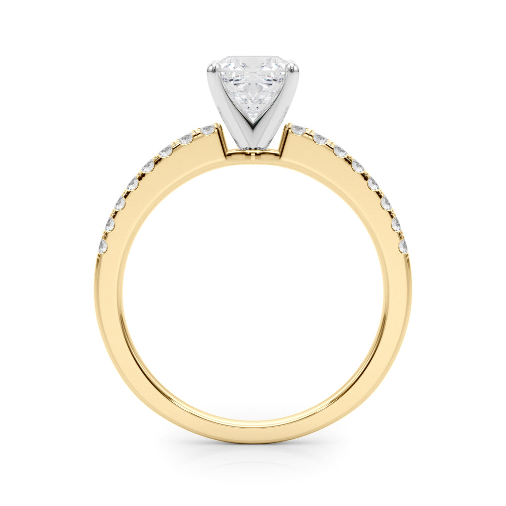 Sculpted Prong-Set Round Diamond Engagement Ring — 9K/18K Gold & Platinum