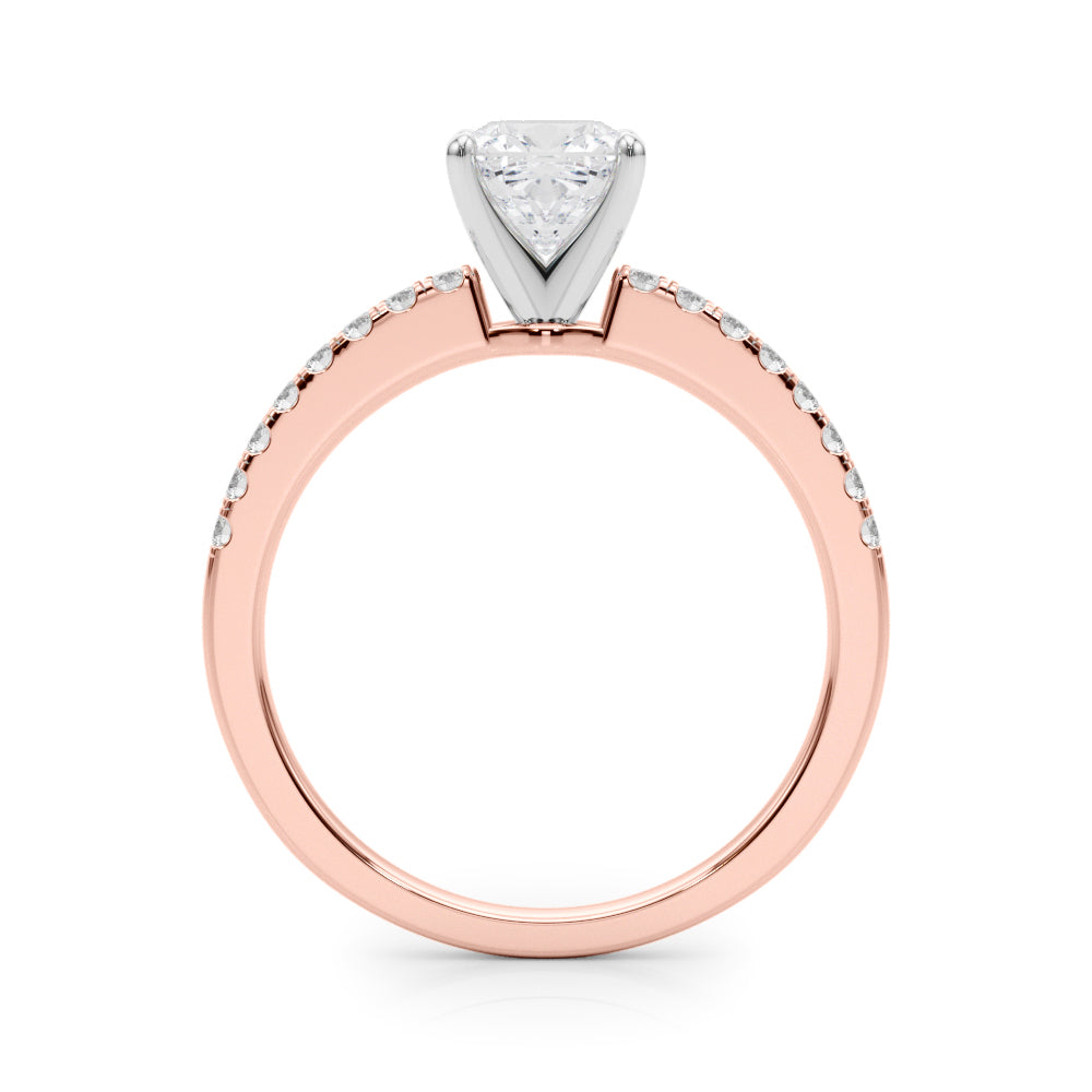 Sculpted Prong-Set Round Diamond Engagement Ring — 9K/18K Gold & Platinum