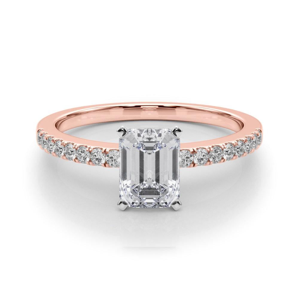 Sculpted Prong-Set Round Diamond Engagement Ring — 9K/18K Gold & Platinum