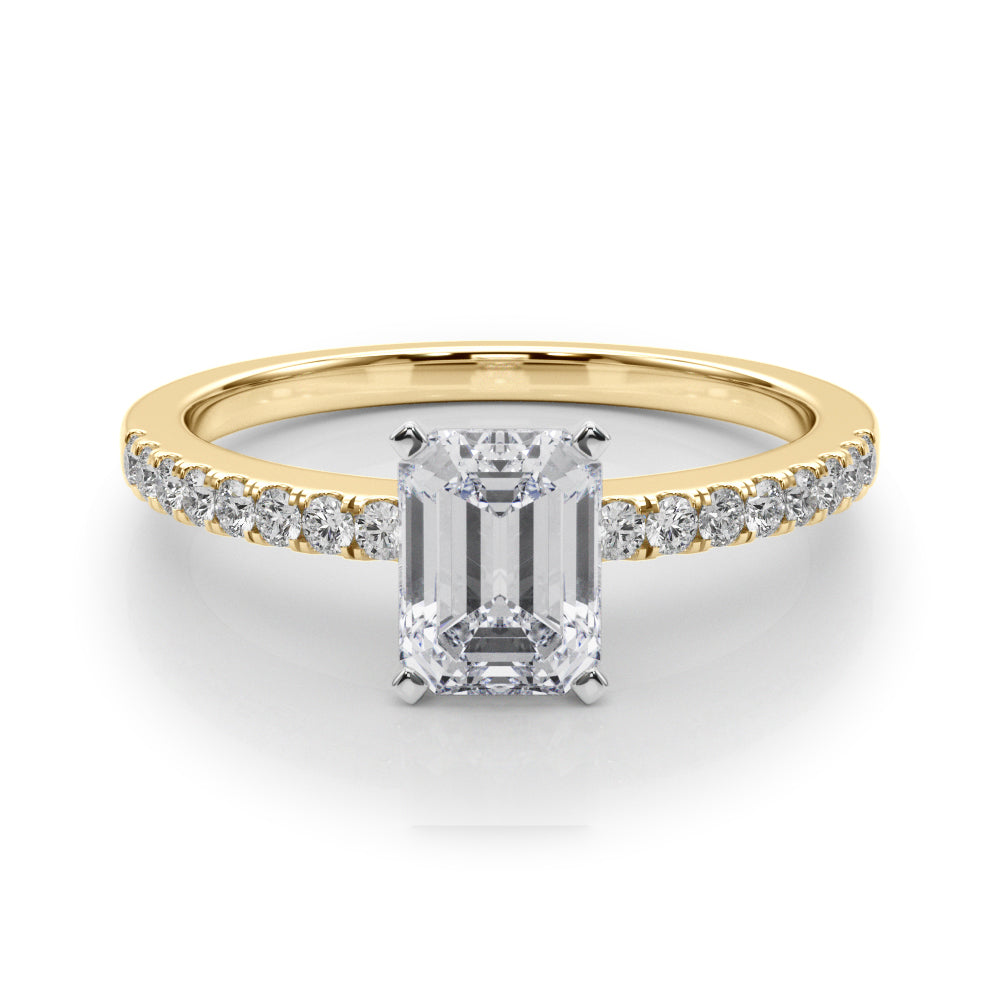 Sculpted Prong-Set Round Diamond Engagement Ring — 9K/18K Gold & Platinum