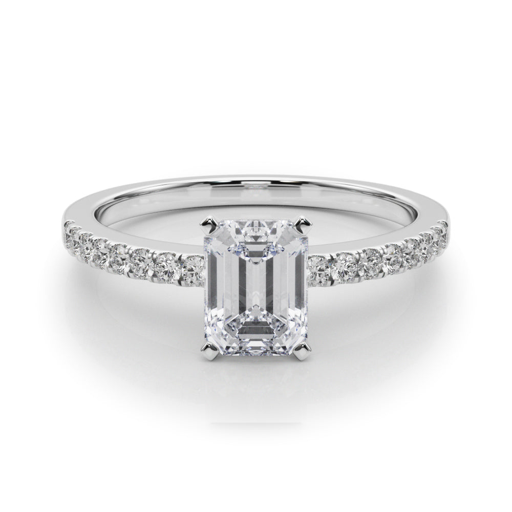 Sculpted Prong-Set Round Diamond Engagement Ring — 9K/18K Gold & Platinum