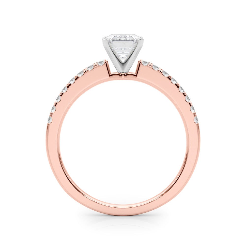 Sculpted Prong-Set Round Diamond Engagement Ring — 9K/18K Gold & Platinum