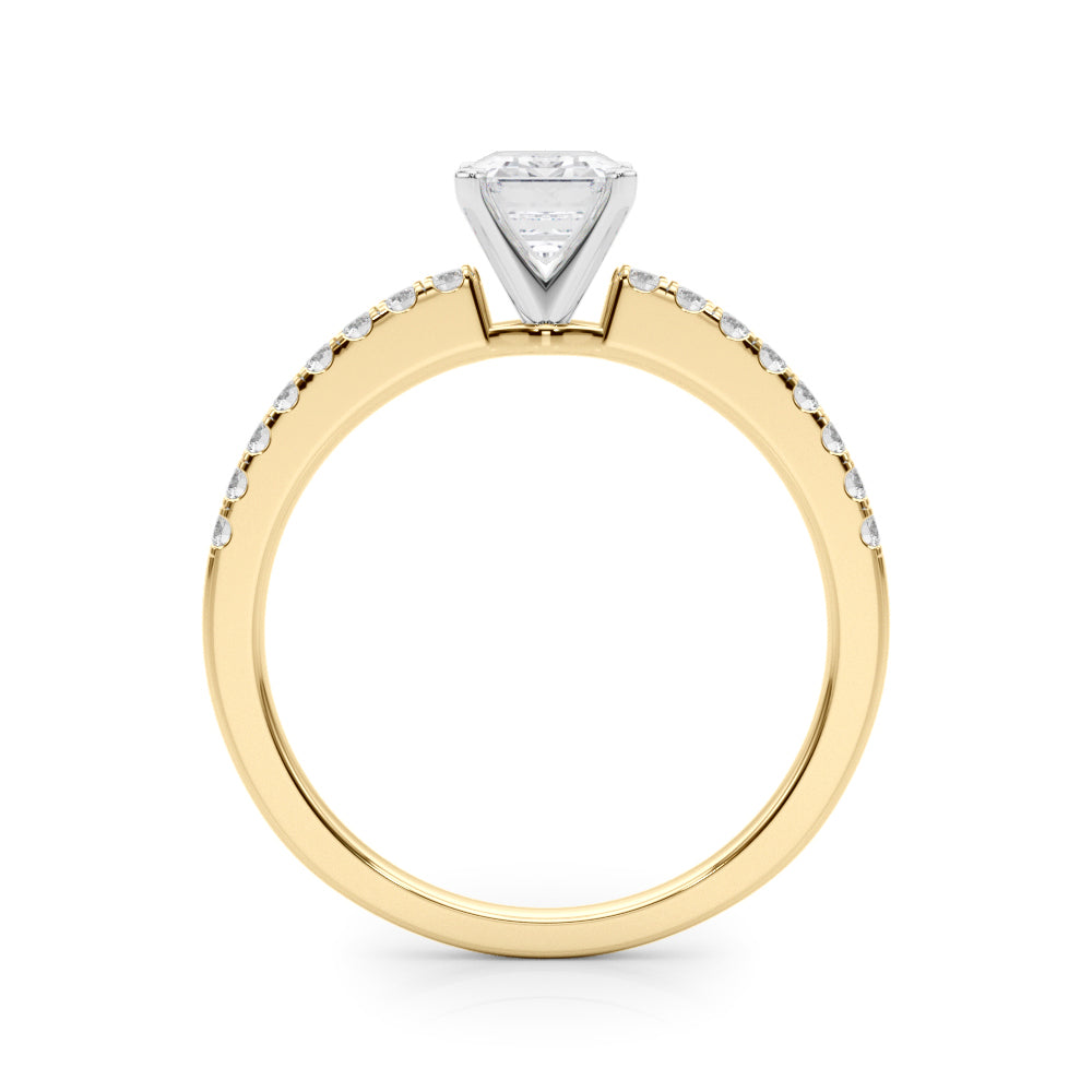 Sculpted Prong-Set Round Diamond Engagement Ring — 9K/18K Gold & Platinum