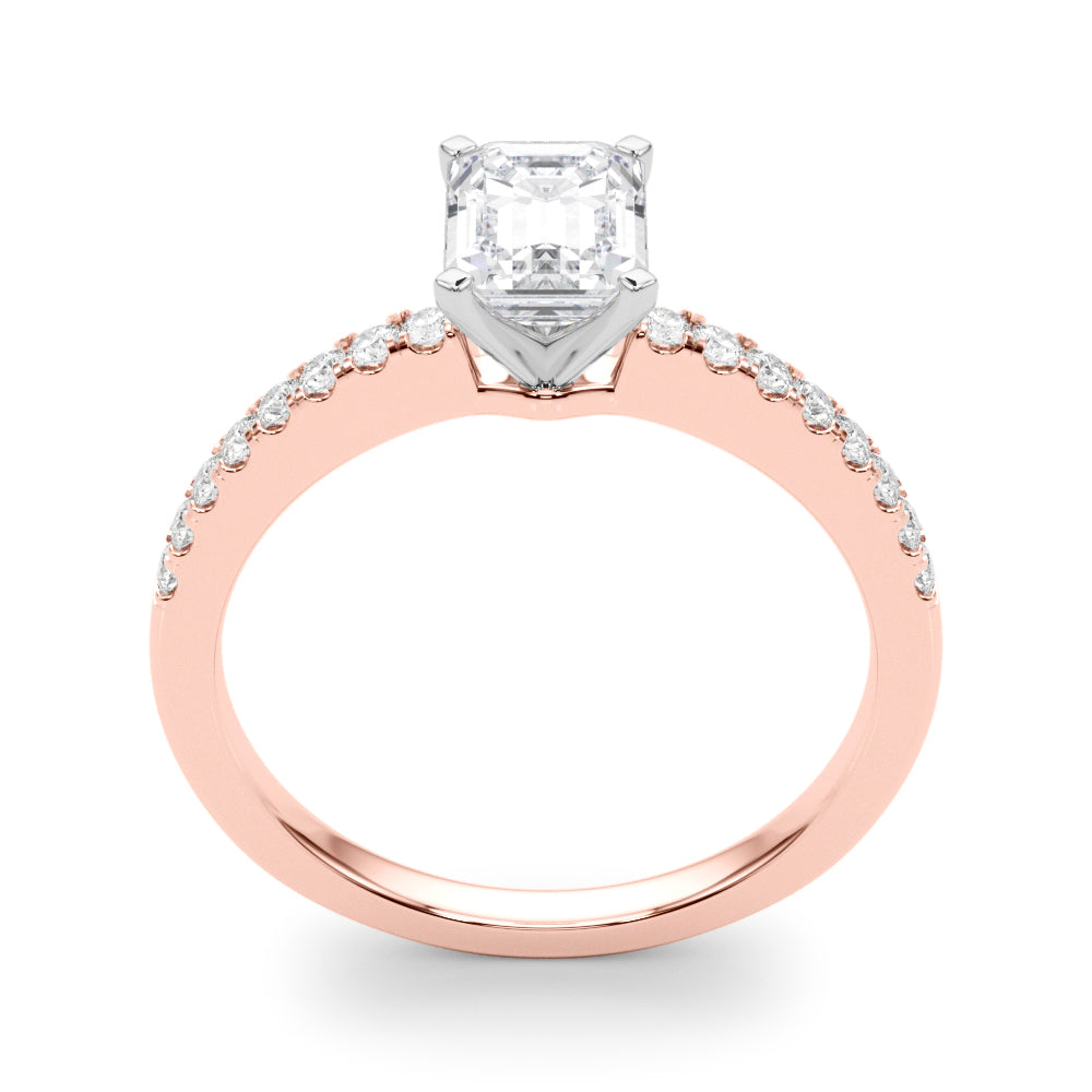 Sculpted Prong-Set Round Diamond Engagement Ring — 9K/18K Gold & Platinum