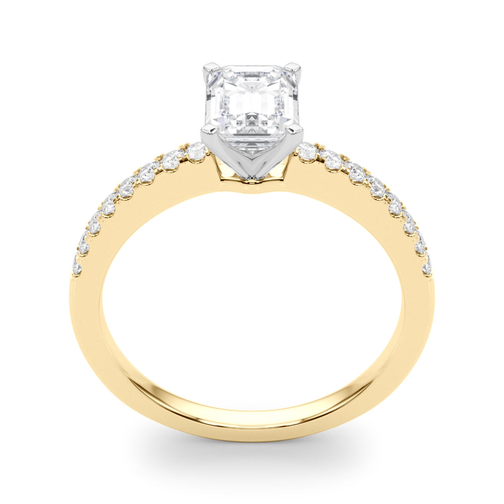 Sculpted Prong-Set Round Diamond Engagement Ring — 9K/18K Gold & Platinum