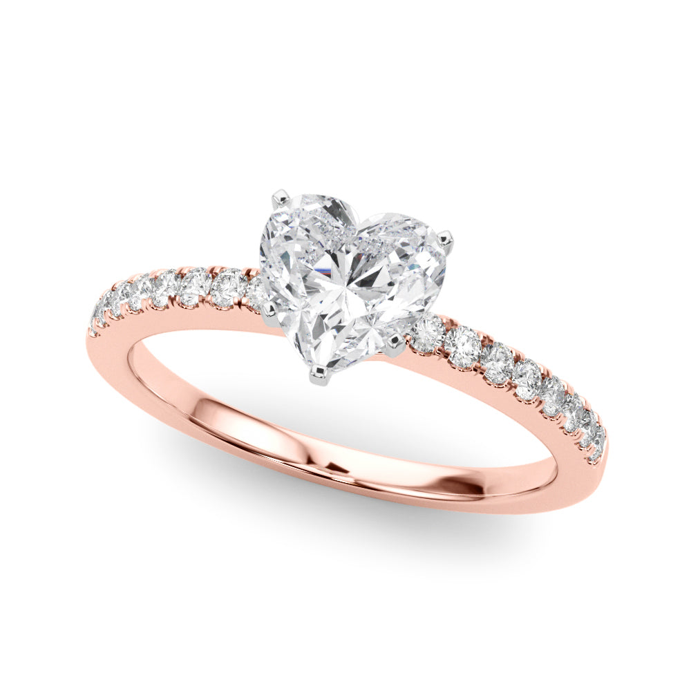 Sculpted Prong-Set Round Diamond Engagement Ring — 9K/18K Gold & Platinum