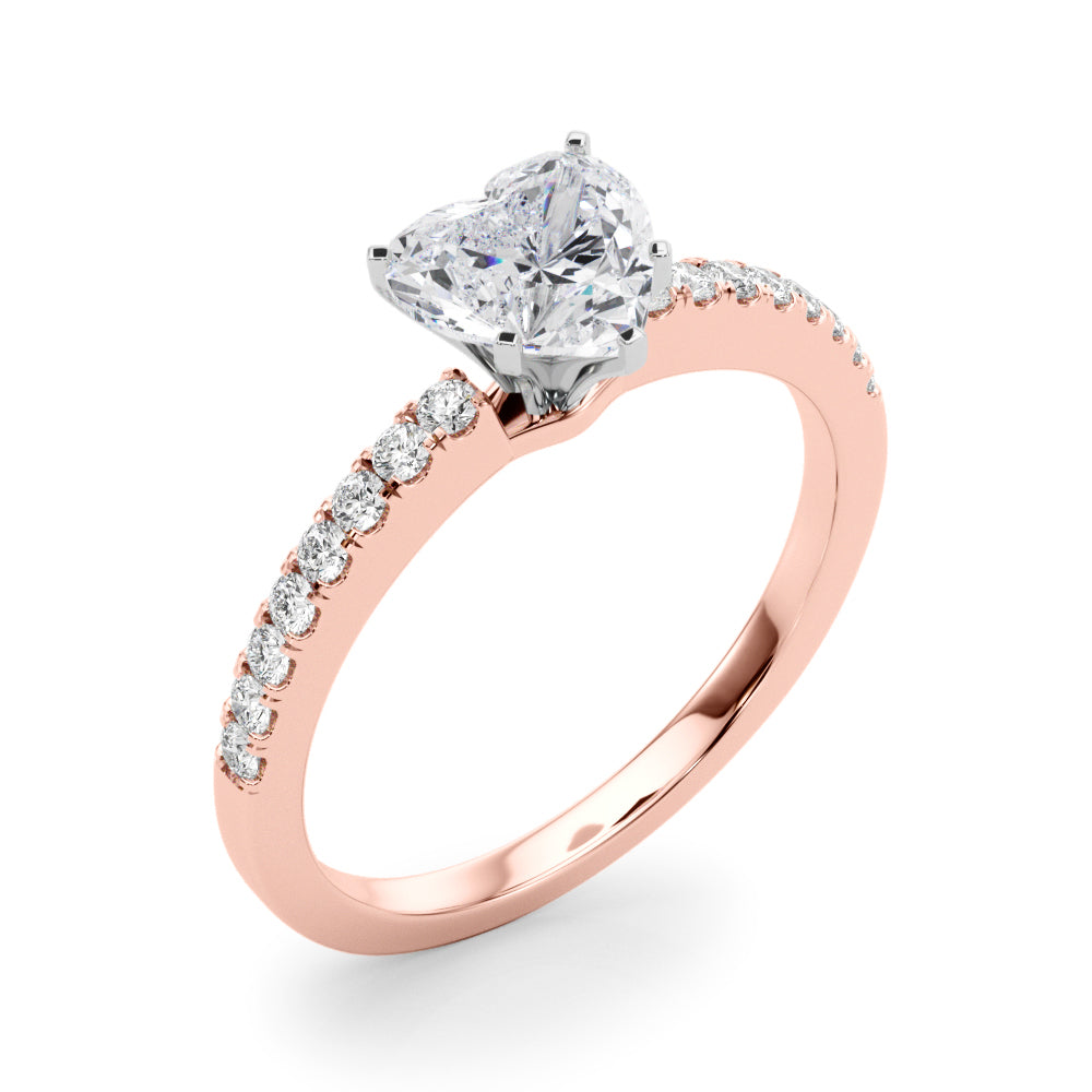 Sculpted Prong-Set Round Diamond Engagement Ring — 9K/18K Gold & Platinum