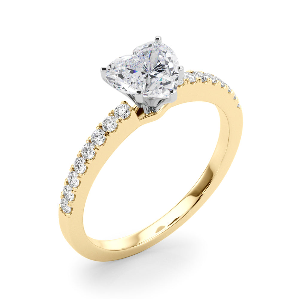 Sculpted Prong-Set Round Diamond Engagement Ring — 9K/18K Gold & Platinum