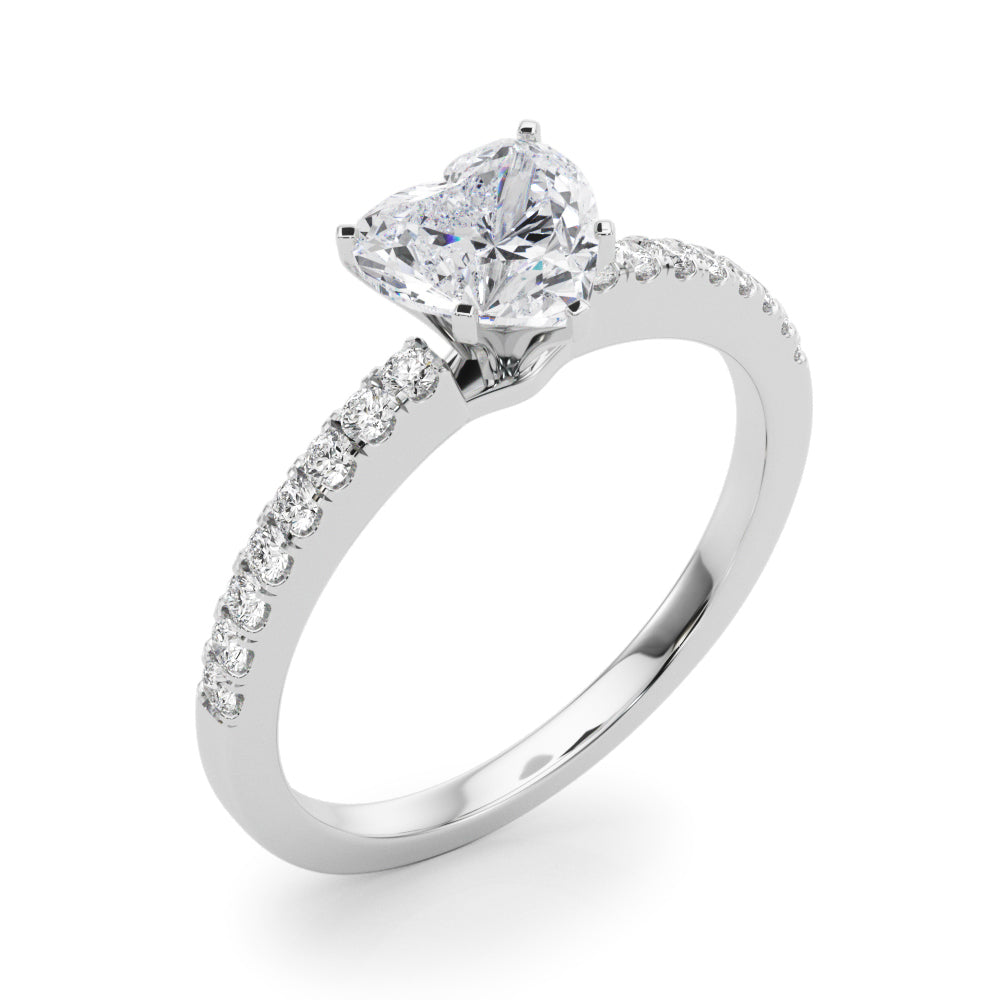 Sculpted Prong-Set Round Diamond Engagement Ring — 9K/18K Gold & Platinum