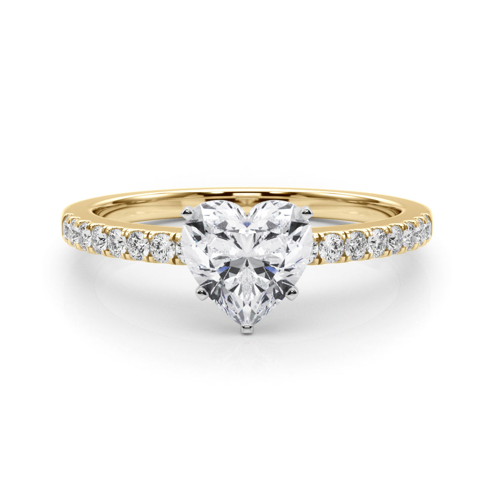 Sculpted Prong-Set Round Diamond Engagement Ring — 9K/18K Gold & Platinum
