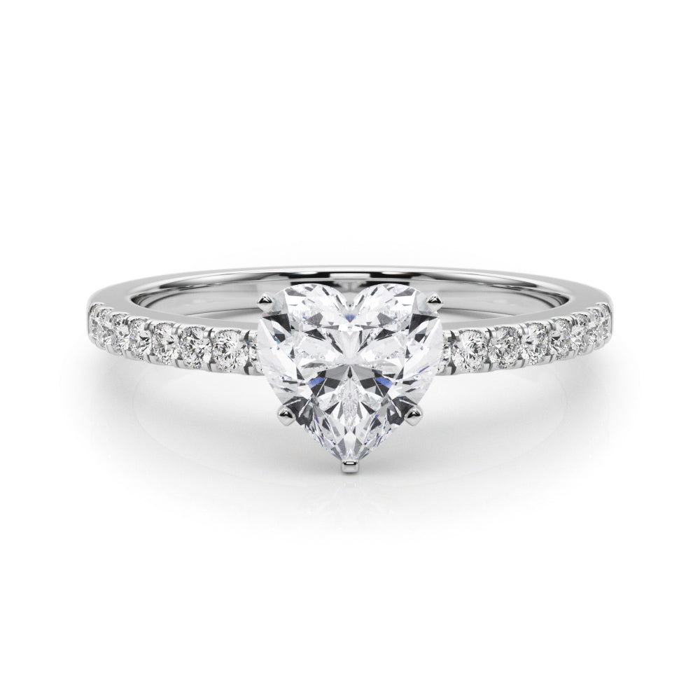 Sculpted Prong-Set Round Diamond Engagement Ring — 9K/18K Gold & Platinum