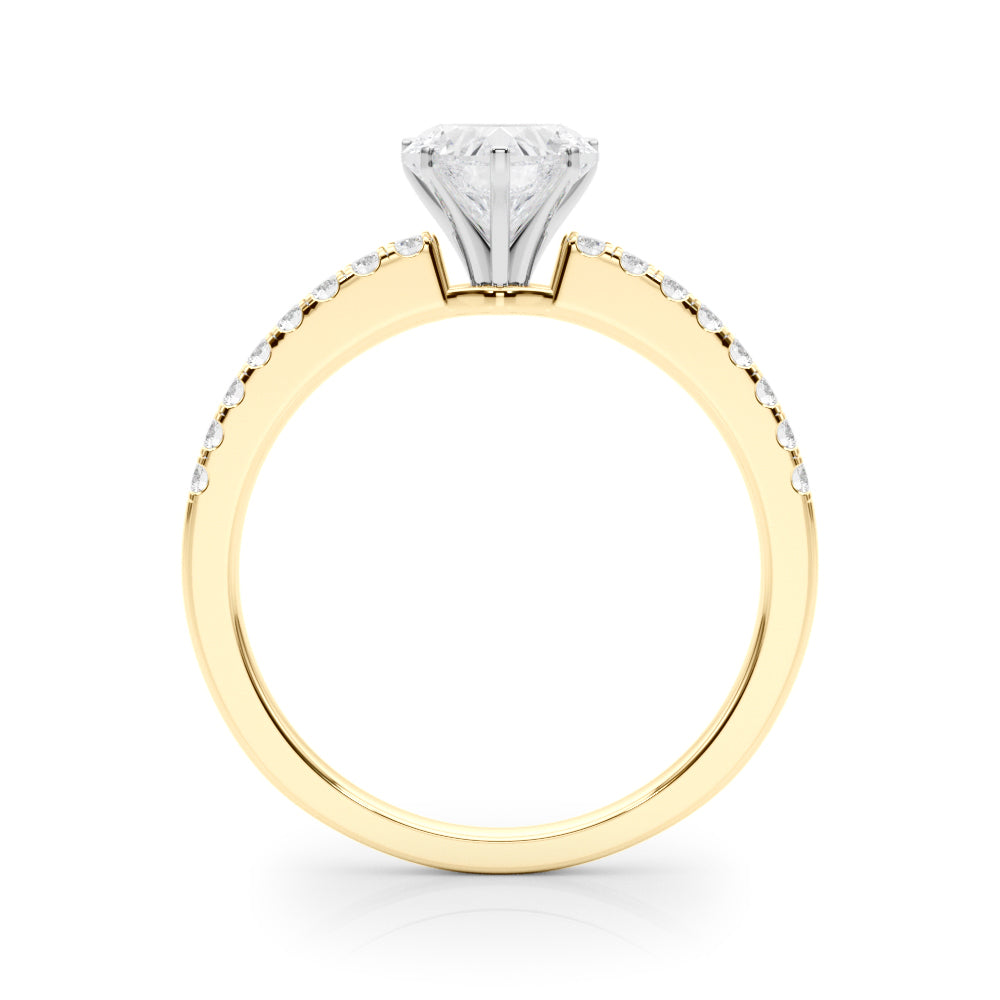 Sculpted Prong-Set Round Diamond Engagement Ring — 9K/18K Gold & Platinum