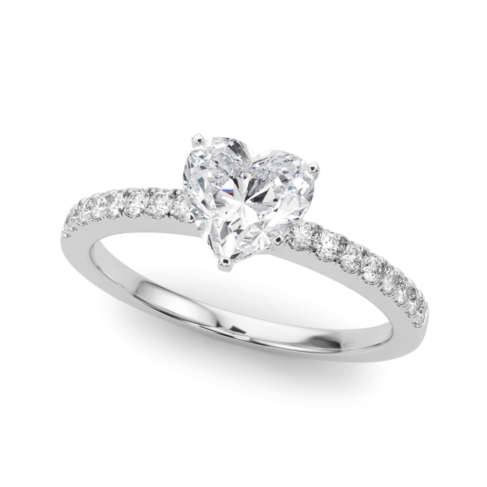 Sculpted Prong-Set Round Diamond Engagement Ring — 9K/18K Gold & Platinum
