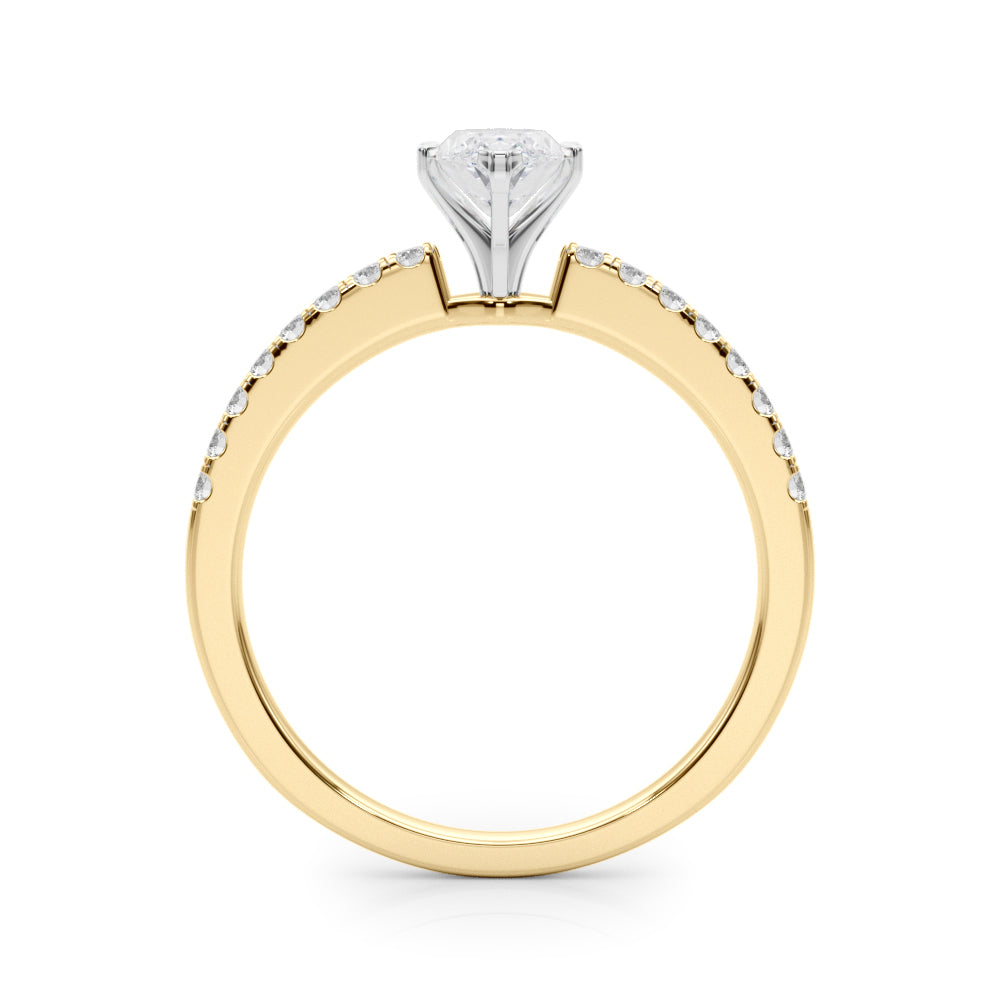 Sculpted Prong-Set Round Diamond Engagement Ring — 9K/18K Gold & Platinum