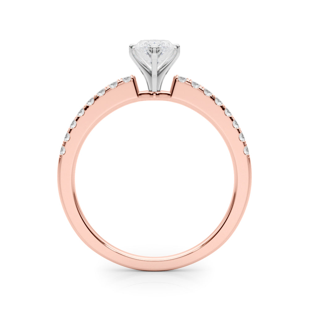 Sculpted Prong-Set Round Diamond Engagement Ring — 9K/18K Gold & Platinum