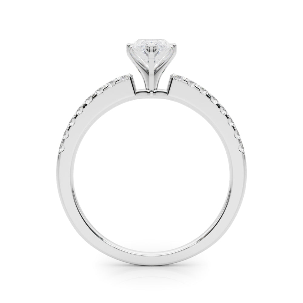 Sculpted Prong-Set Round Diamond Engagement Ring — 9K/18K Gold & Platinum