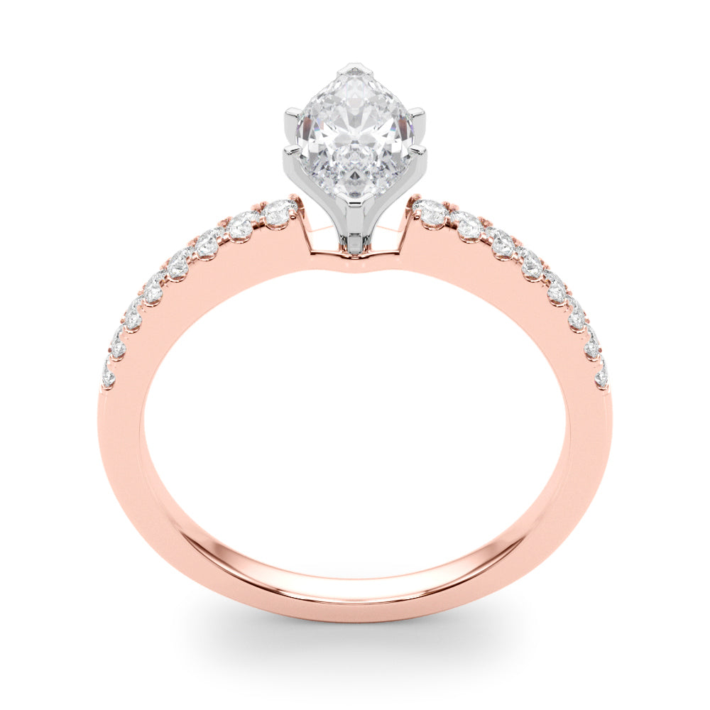 Sculpted Prong-Set Round Diamond Engagement Ring — 9K/18K Gold & Platinum