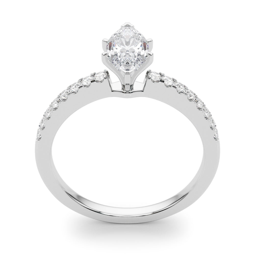 Sculpted Prong-Set Round Diamond Engagement Ring — 9K/18K Gold & Platinum