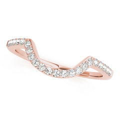 Prong Set Curved Half Eternity Ring in Gold & Platinum