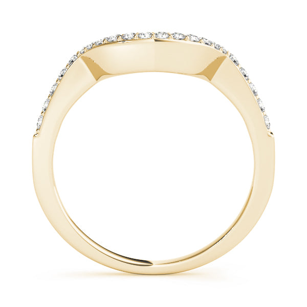 Prong Set Curved Half Eternity Ring in Gold & Platinum