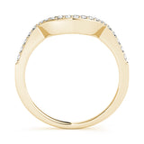 Prong Set Curved Half Eternity Ring in Gold & Platinum