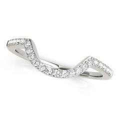 Prong Set Curved Half Eternity Ring in Gold & Platinum