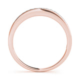 Prong in Channel Half Eternity Ring in Gold & Platinum