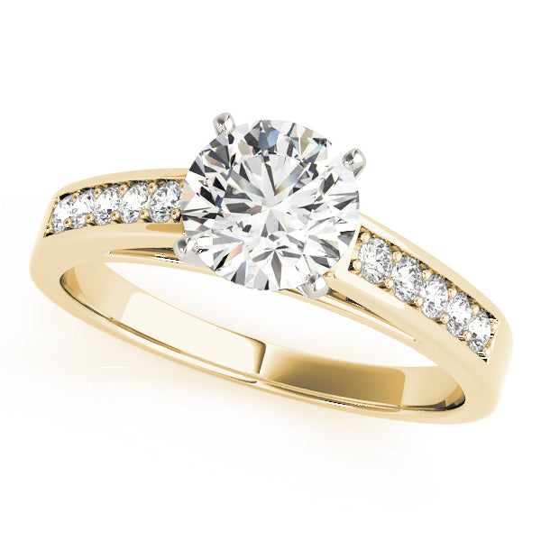 Statement Channel-Set Round Diamond Engagement Ring — 9K/18K Gold & Platinum