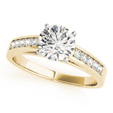 Statement Channel-Set Round Diamond Engagement Ring — 9K/18K Gold & Platinum