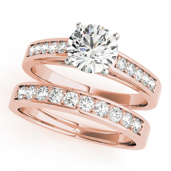 Statement Channel-Set Round Diamond Engagement Ring — 9K/18K Gold & Platinum