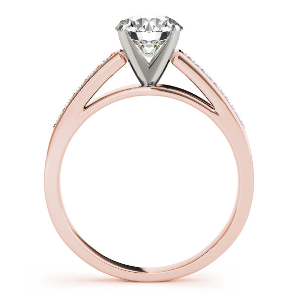Statement Channel-Set Round Diamond Engagement Ring — 9K/18K Gold & Platinum