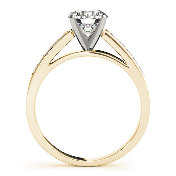 Statement Channel-Set Round Diamond Engagement Ring — 9K/18K Gold & Platinum